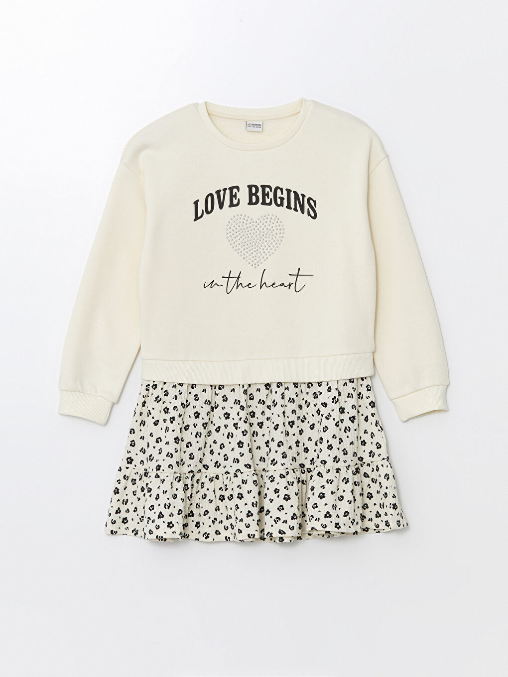 LCW Kids Crew Neck Girls' Dress -W4BH19Z4-FRC