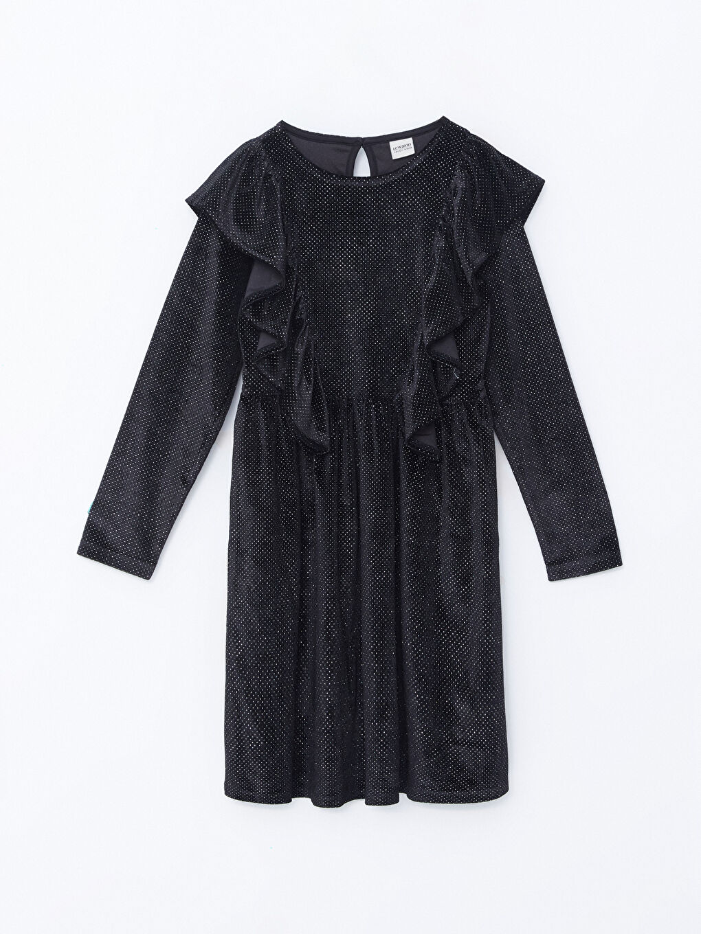 Crew Neck Velvet Girls' Dress -W4BH20Z4-CVL