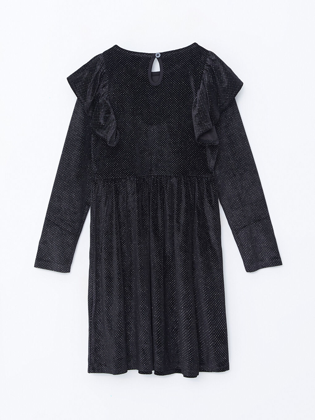 Crew Neck Velvet Girls' Dress -W4BH20Z4-CVL