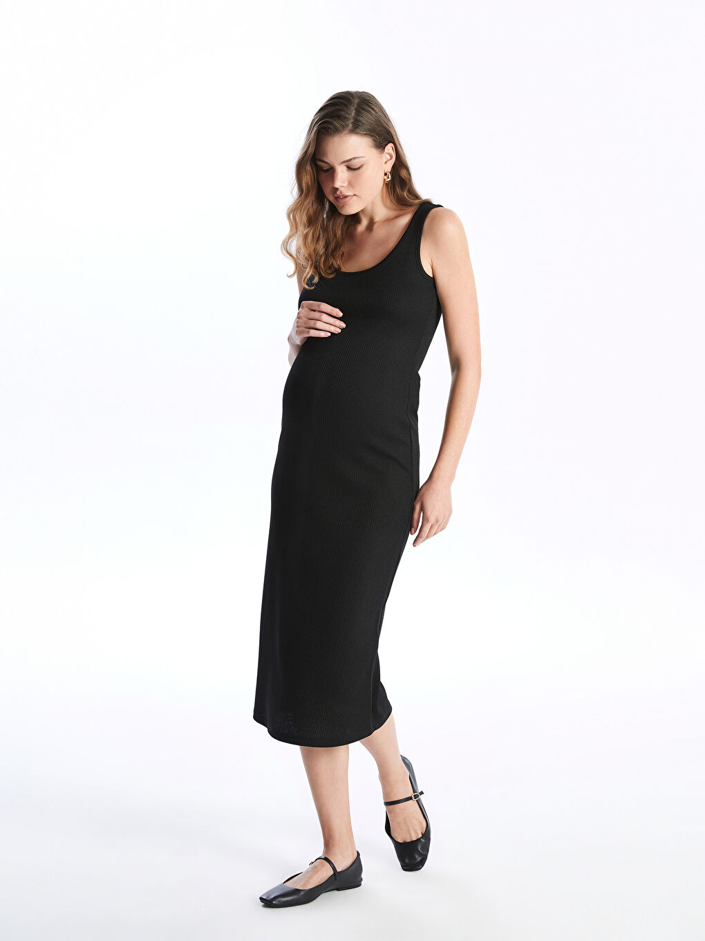 Rochie și Cardigan pentru Femei cu Guler Rotund-2