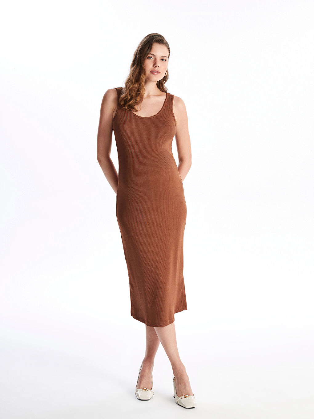 Crew Neck Women's Dress and Cardigan -W4BH56Z8-H2N