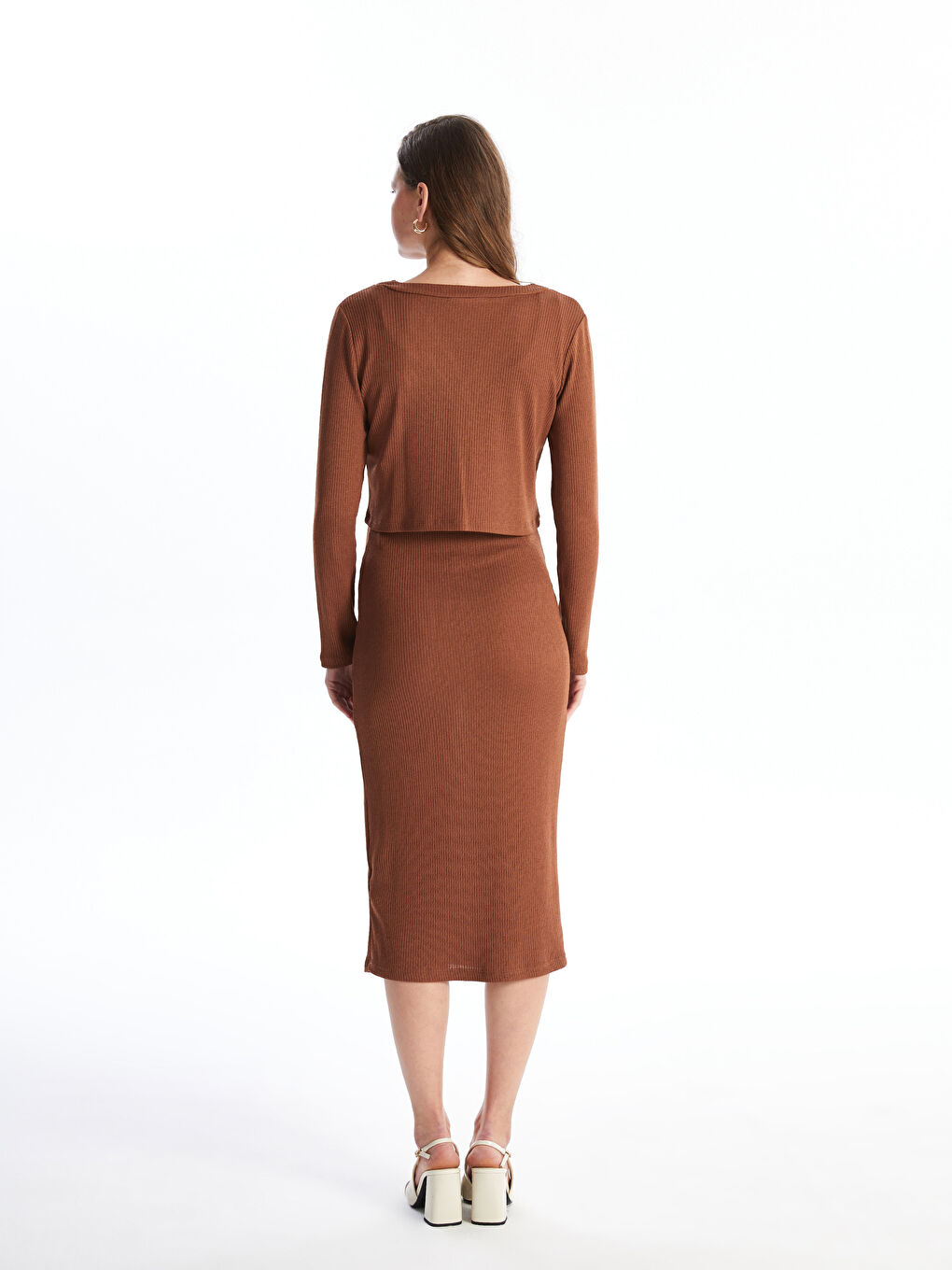 Crew Neck Women's Dress and Cardigan -W4BH56Z8-H2N