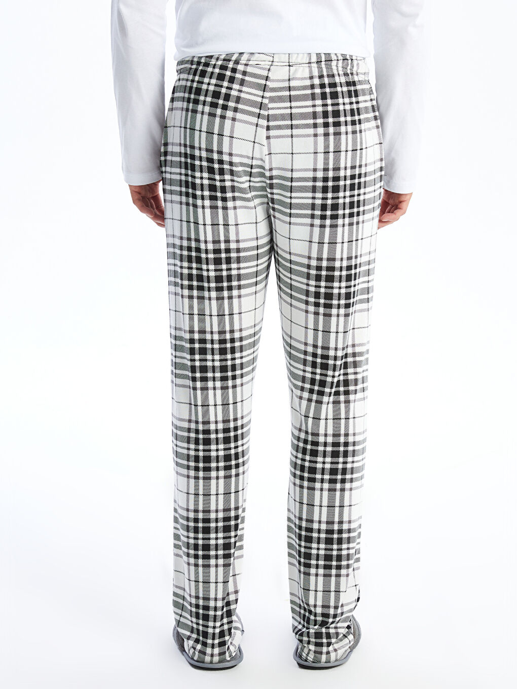 بنطلون بيجاما للرجال بنقشة المربعات بقصة عادية-3