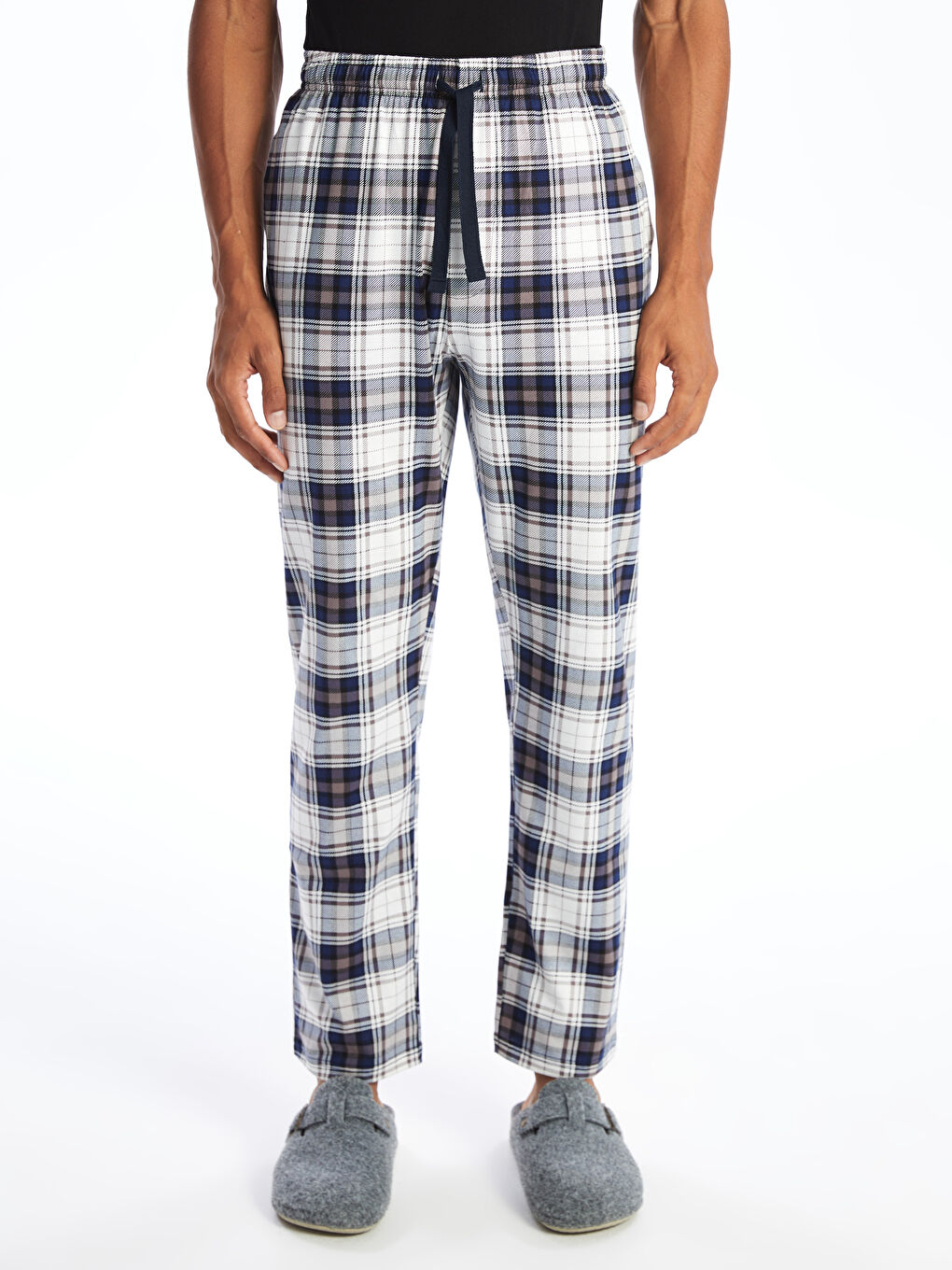 Reguläre Passform Karo Pyjama-Hosen für Herren-1