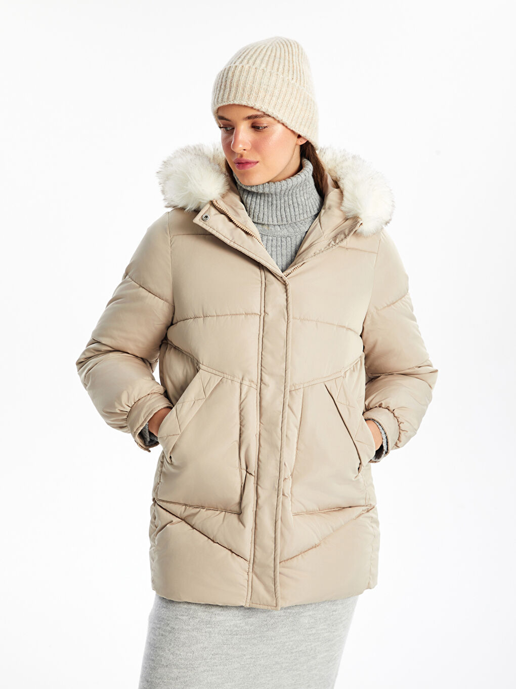 Ženska Puffer Jakna sa Kapuljačom-1