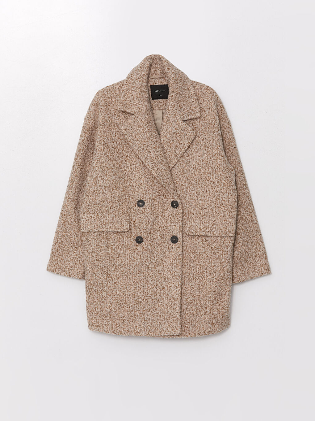 بالطو ياقة الجاكيت أوفراسايز للسيدات تيدي-5