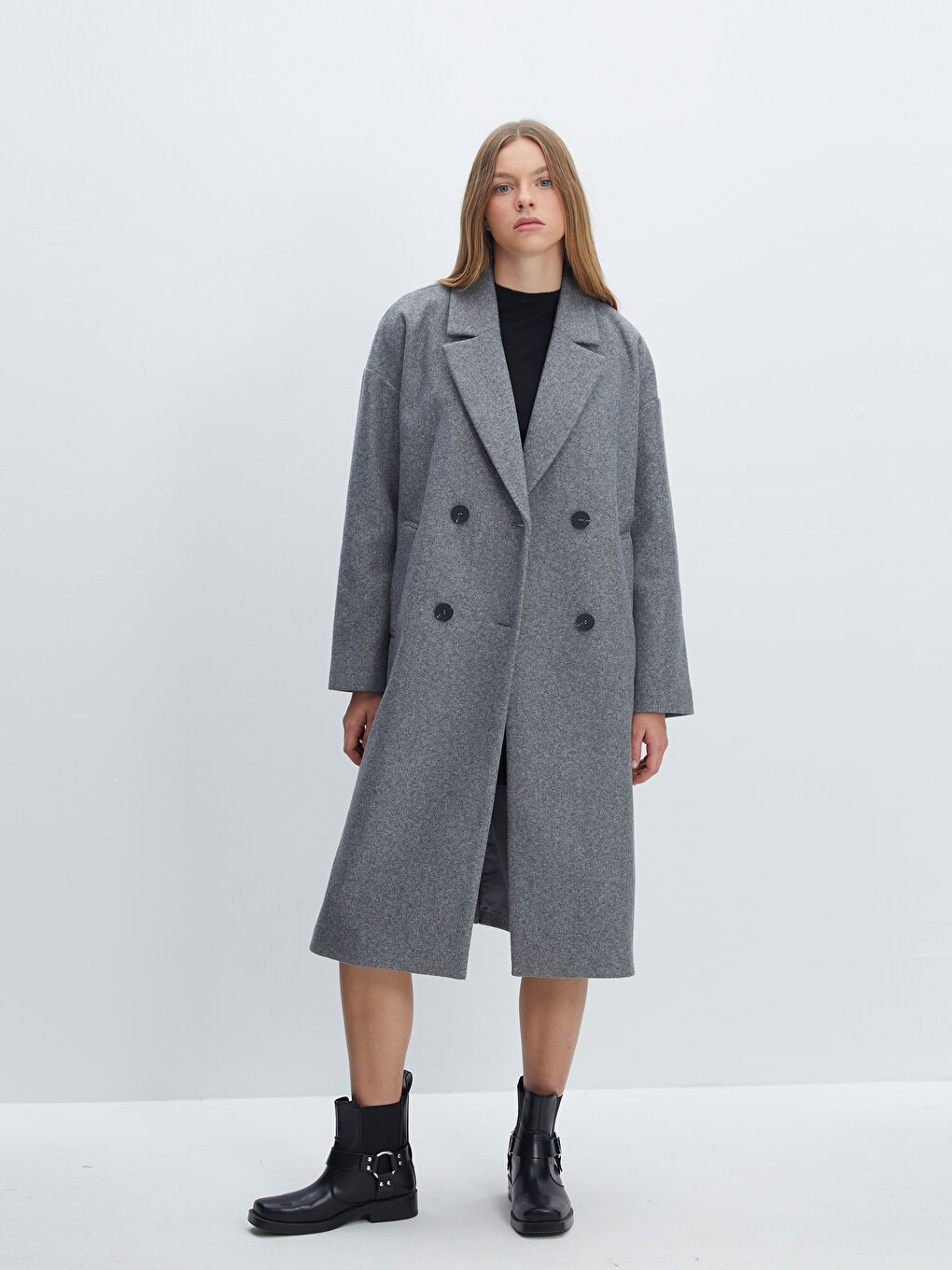 LCW Vision Double Breasted Women's Cachet Overcoat -W4BH98Z8-D5C