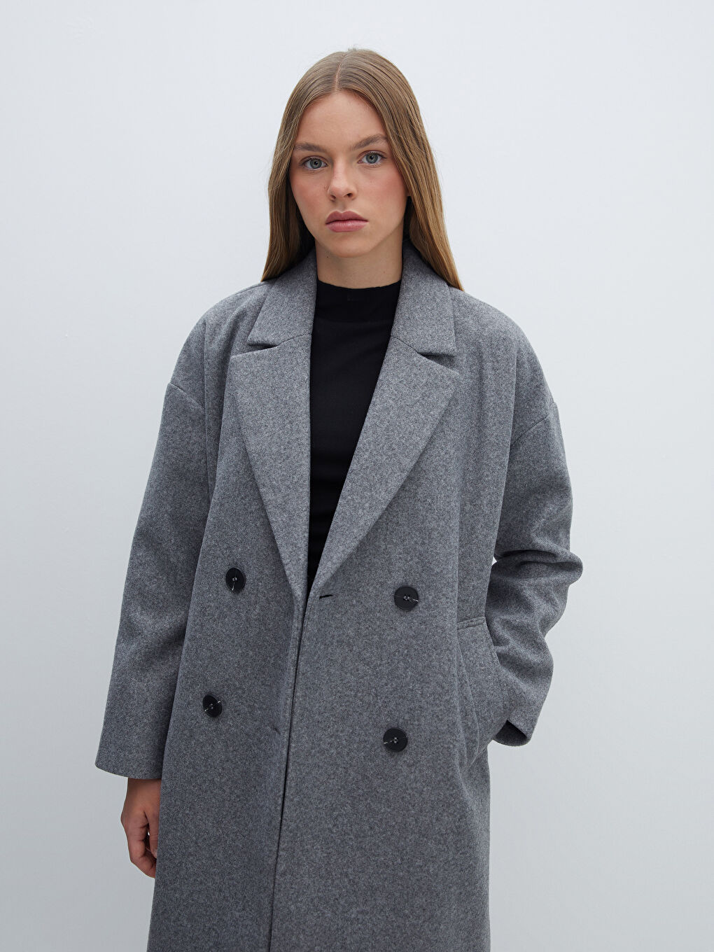 LCW Vision Double Breasted Women's Cachet Overcoat -W4BH98Z8-D5C