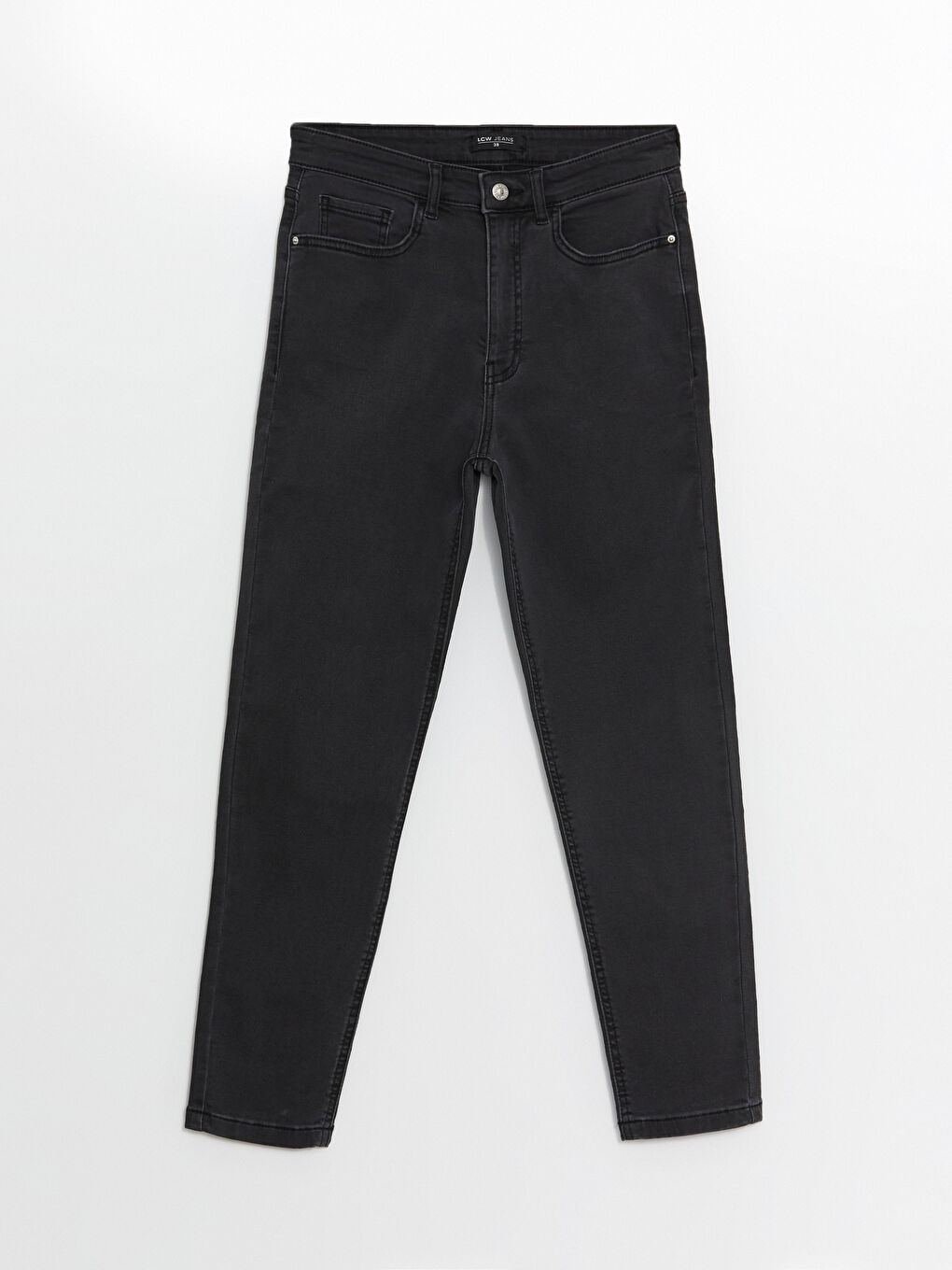 LCWAIKIKI Classic Gri Slim Fit Kadın Jean Pantolon - 4