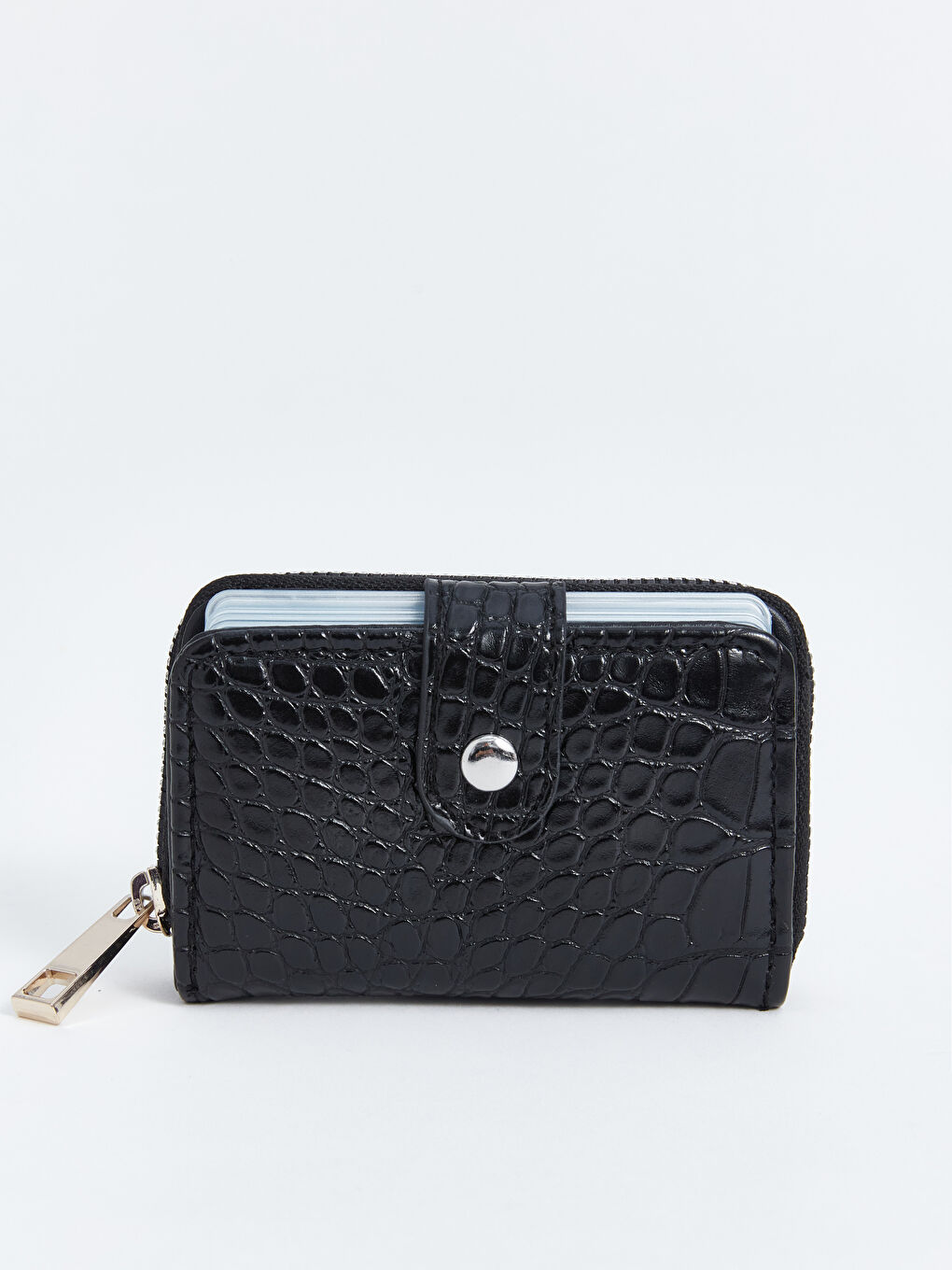 محفظة جلد صناعي بتأثير جلد التمساح للسيدات