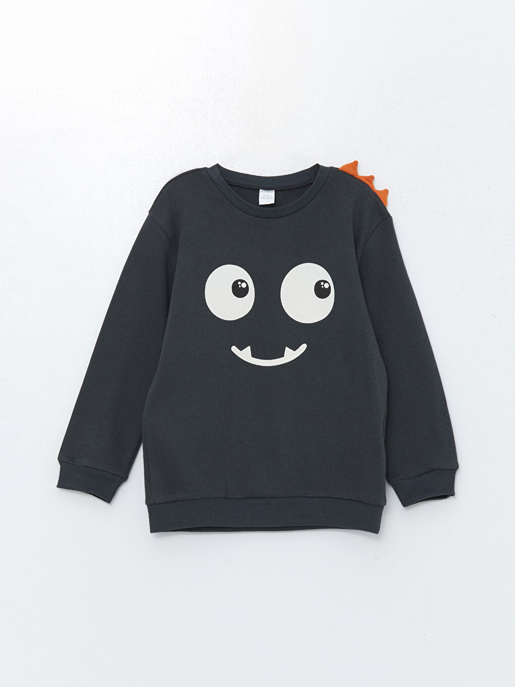 LCW Kids Antrasit Bisiklet Yaka Baskılı Uzun Kollu Erkek Bebek Sweatshirt 2'li - 1