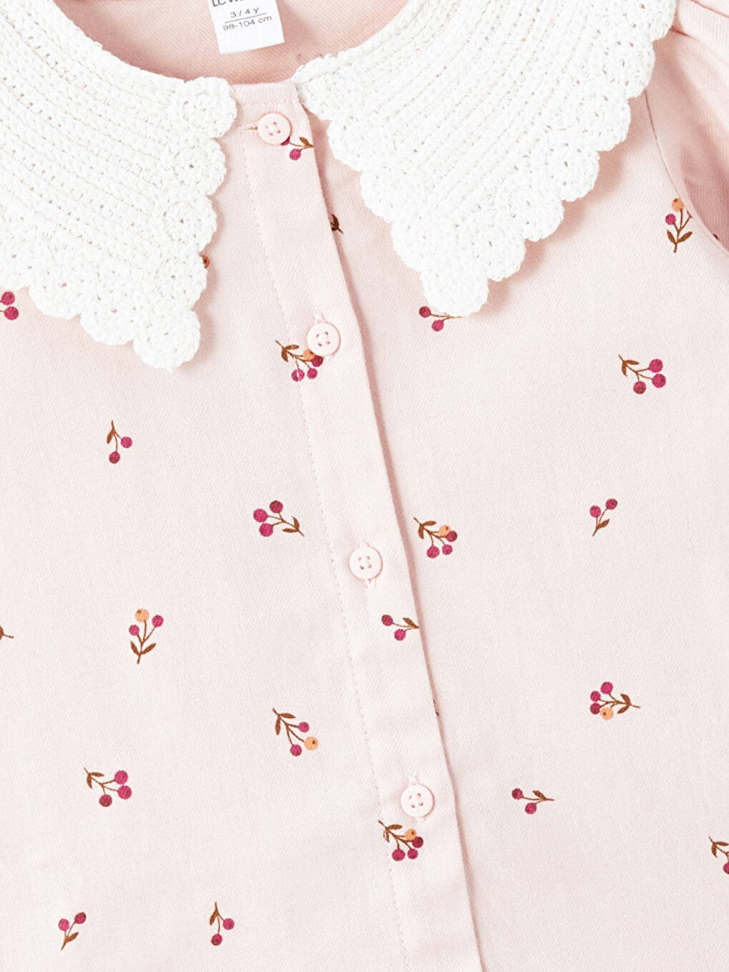 Peter Pan Collar Floral Lace Girls' Shirt-1