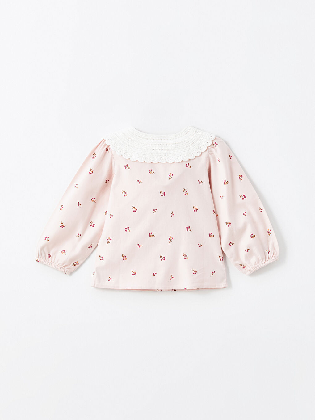 Peter Pan Collar Floral Lace Girls' Shirt-2