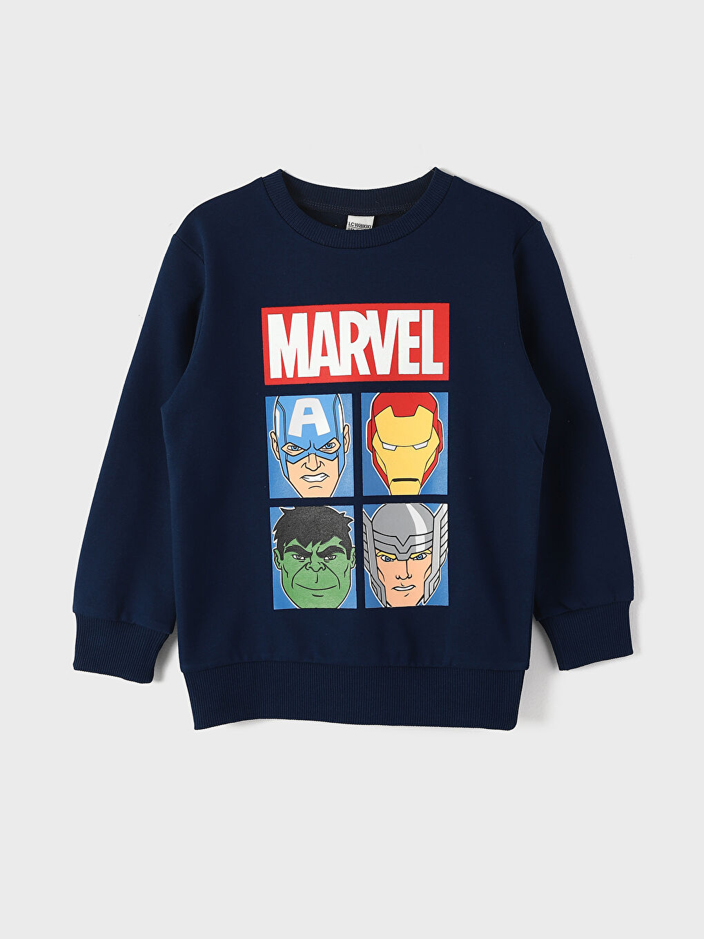 Crew Neck Marvel Printed Long Sleeve Boys' Sweatshirt