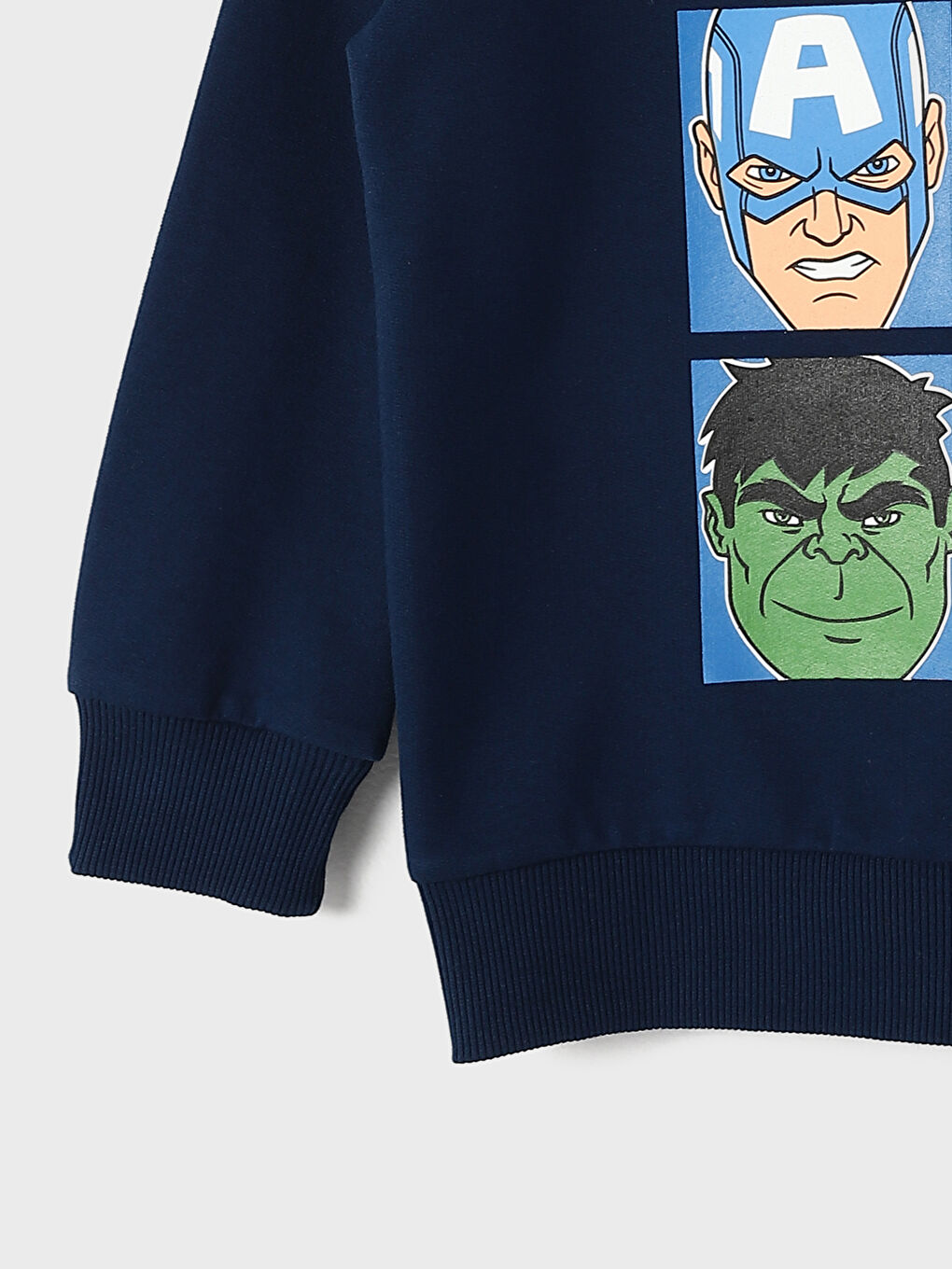 Crew Neck Marvel Printed Long Sleeve Boys' Sweatshirt-3