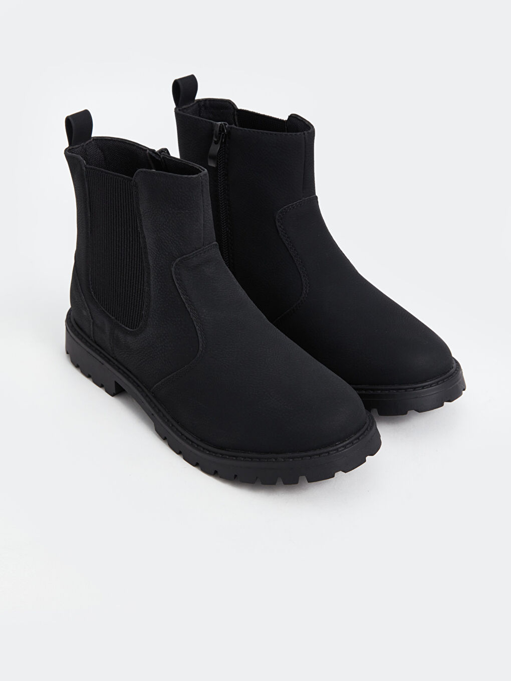 Boys' Boot with Zipper and Elastic Sides -W4BK15Z4-HUC