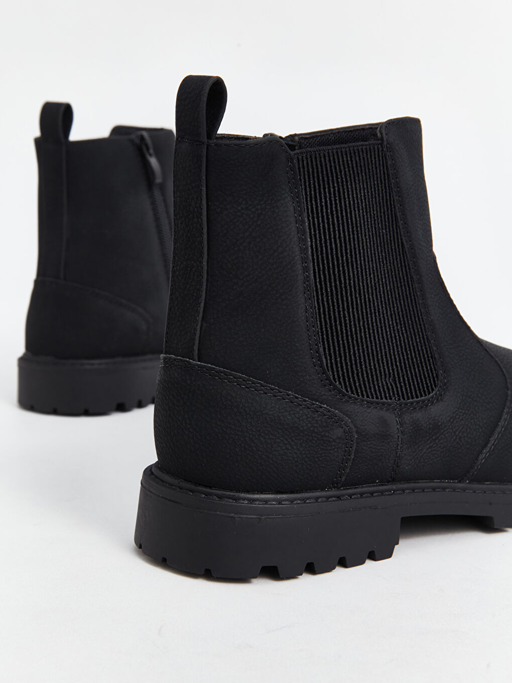Boys' Boot with Zipper and Elastic Sides -W4BK15Z4-HUC