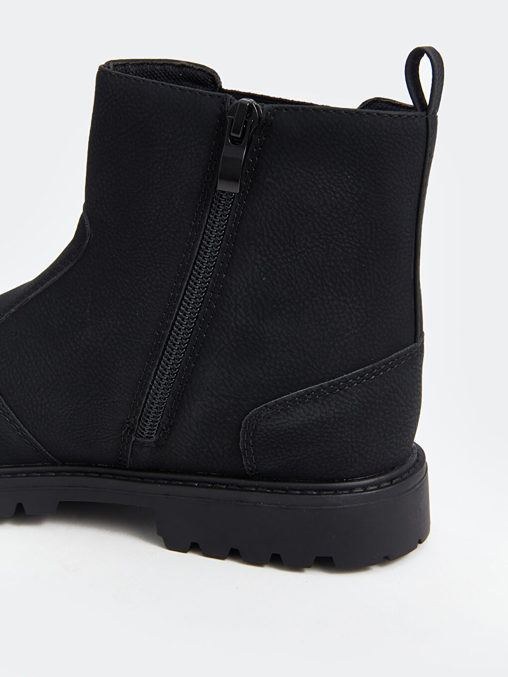 Boys' Boot with Zipper and Elastic Sides -W4BK15Z4-HUC