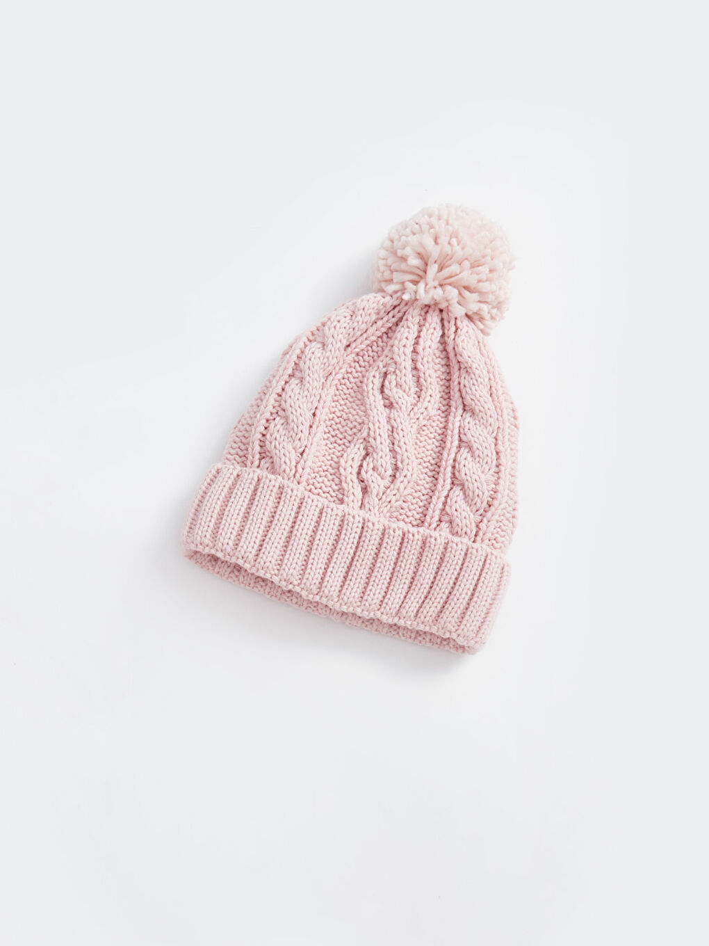 Pembe Ponpon Detaylı Kız Çocuk Bere