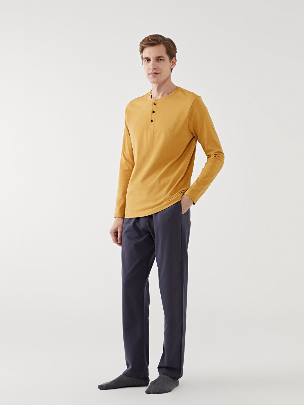 Antrasit Standart Kalıp Erkek Pijama Takımı