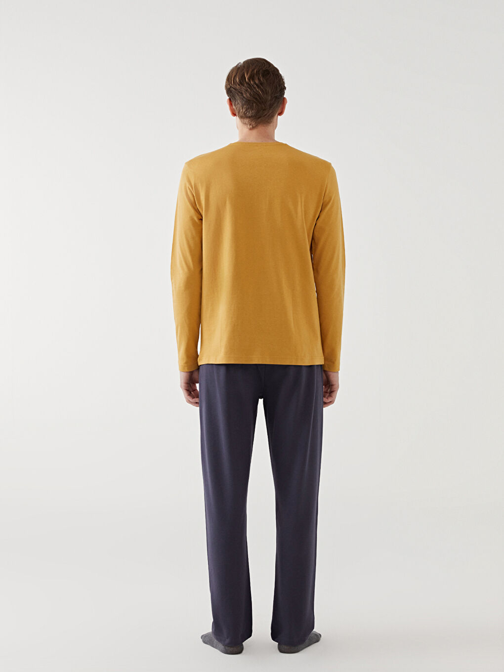 Antrasit Standart Kalıp Erkek Pijama Takımı-3