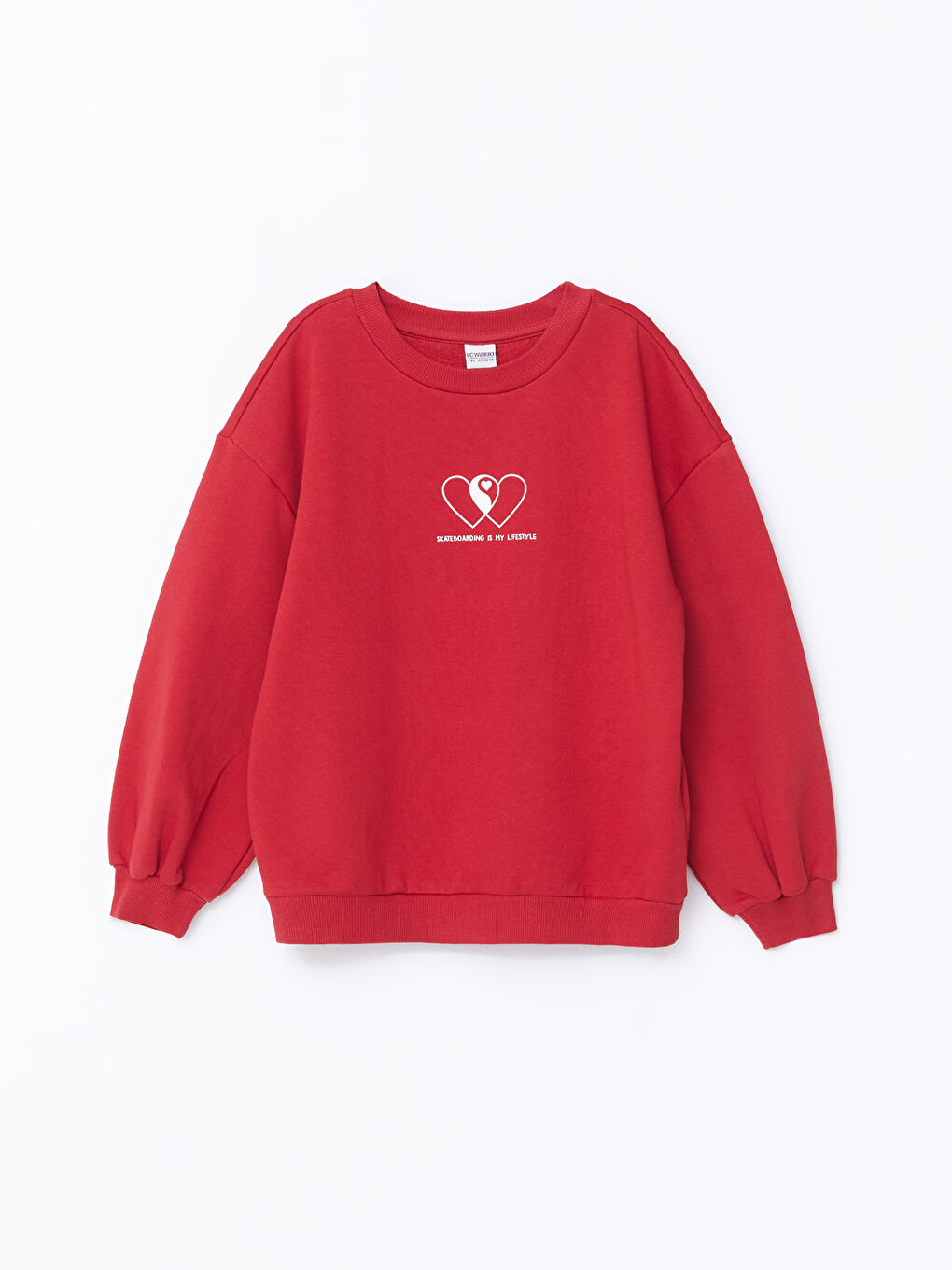 سويتشيرت تخين بياقة دائرية للبنات وبنطلون ضيق-1