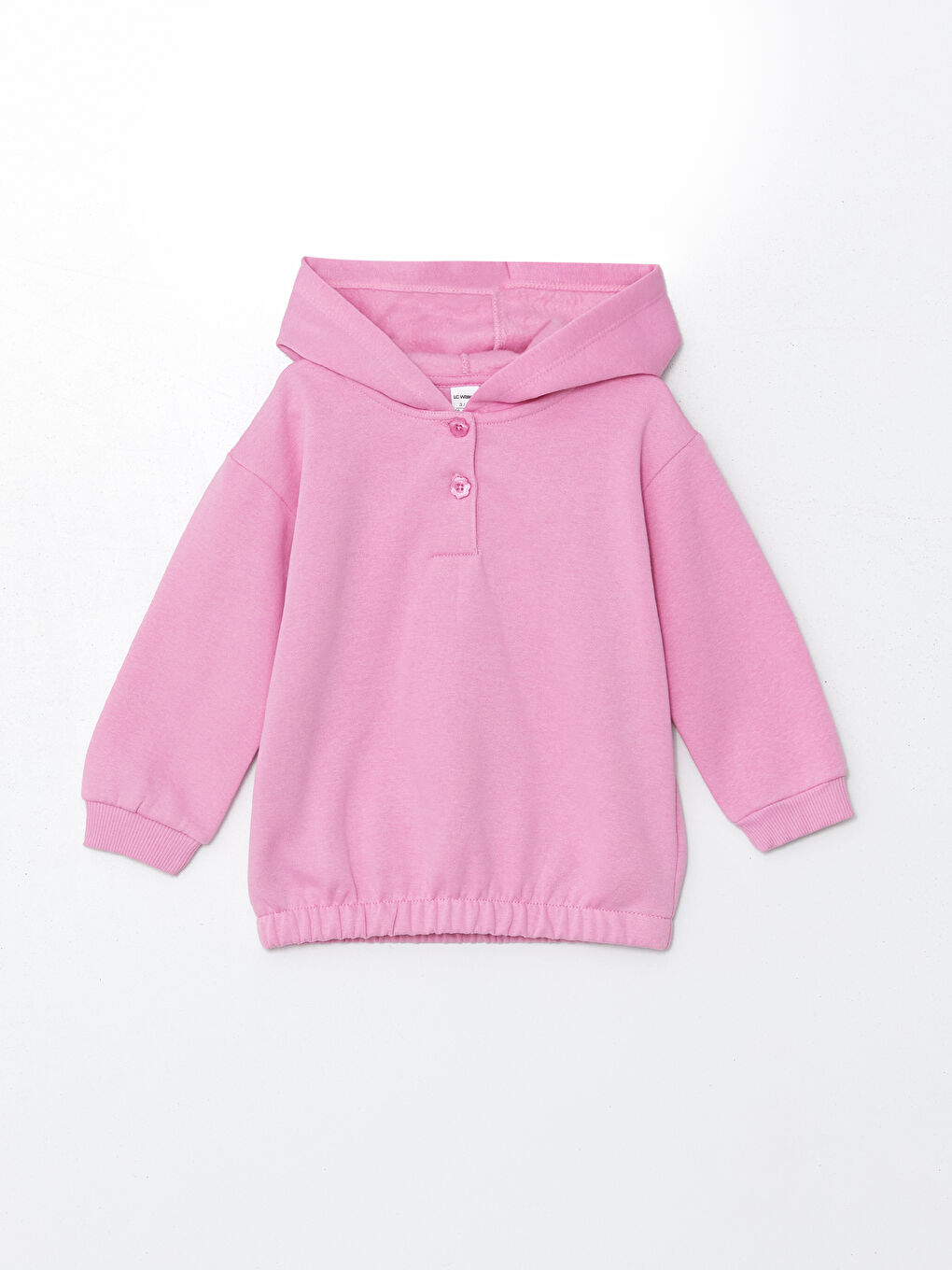 طقم سويت شيرت وبنطلون رياضي بناتي أساسي بكم طويل وكابيشون 2 قطعة-1