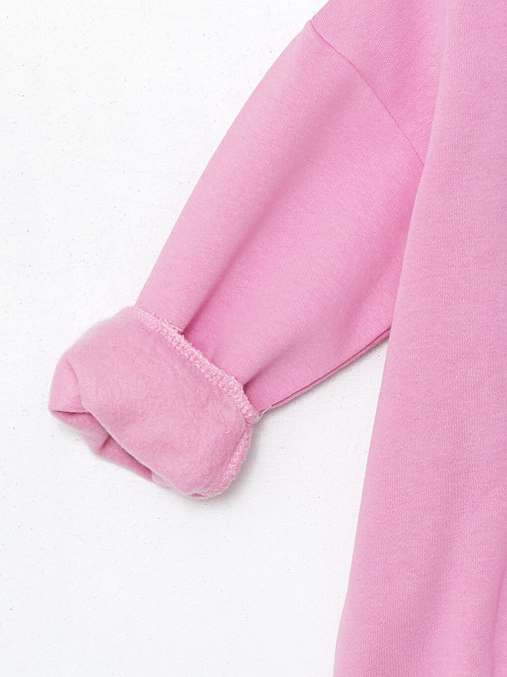 طقم سويت شيرت وبنطلون رياضي بناتي أساسي بكم طويل وكابيشون 2 قطعة-5