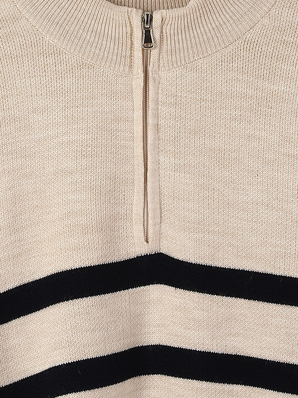 Pull-over en Tricot à Col Cheminée à Manches Longues Rayé pour Hommes-3