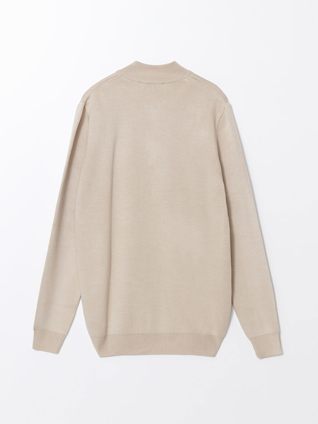 Funnel Neck Long Sleeve Men's Knitwear Sweater-5