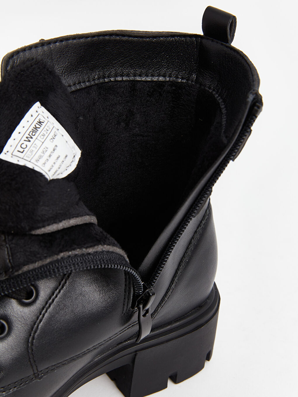 Faux Leather Laces and Zipper Closure Girls' Boot-4