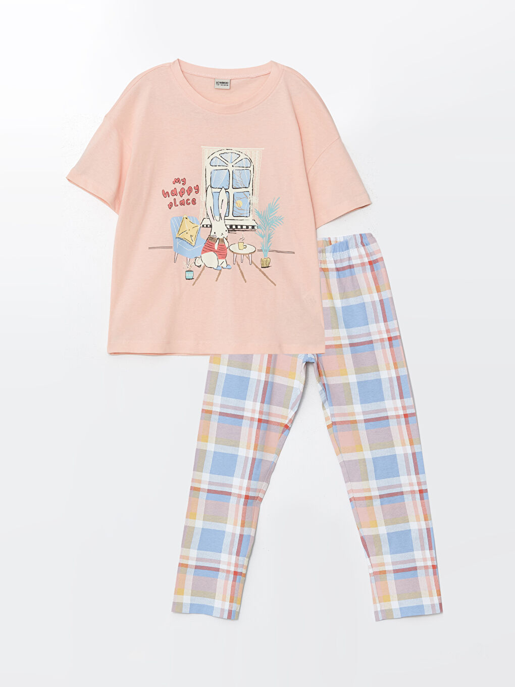 LCW Kids Crew Neck Girls' Pyjama Set -W4BM00Z4-FZE