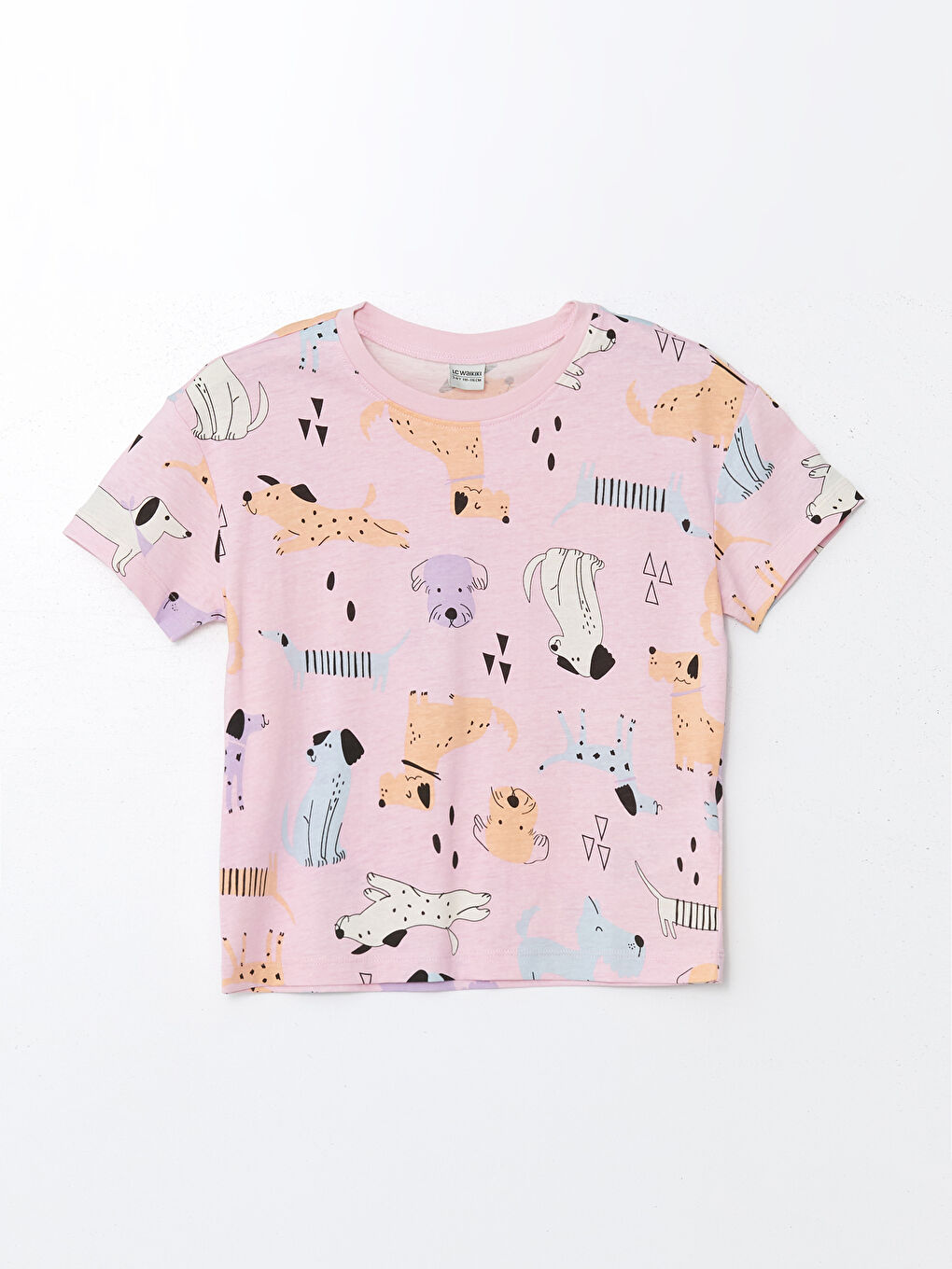 Crew Neck Short Sleeve Girls' Pyjama Set-1