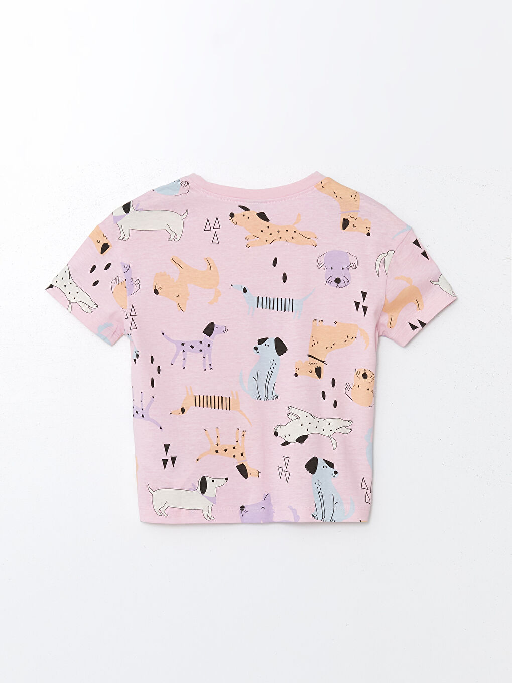 Crew Neck Short Sleeve Girls' Pyjama Set-2