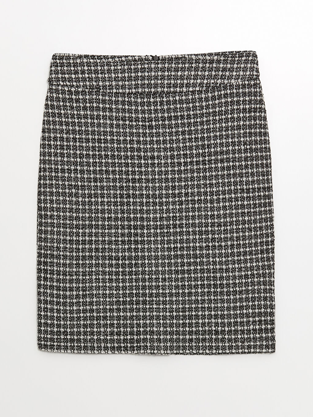 LCW Grace Waist Zippered Plaid Women's Tweed Skirt -W4BM38Z8-MHS