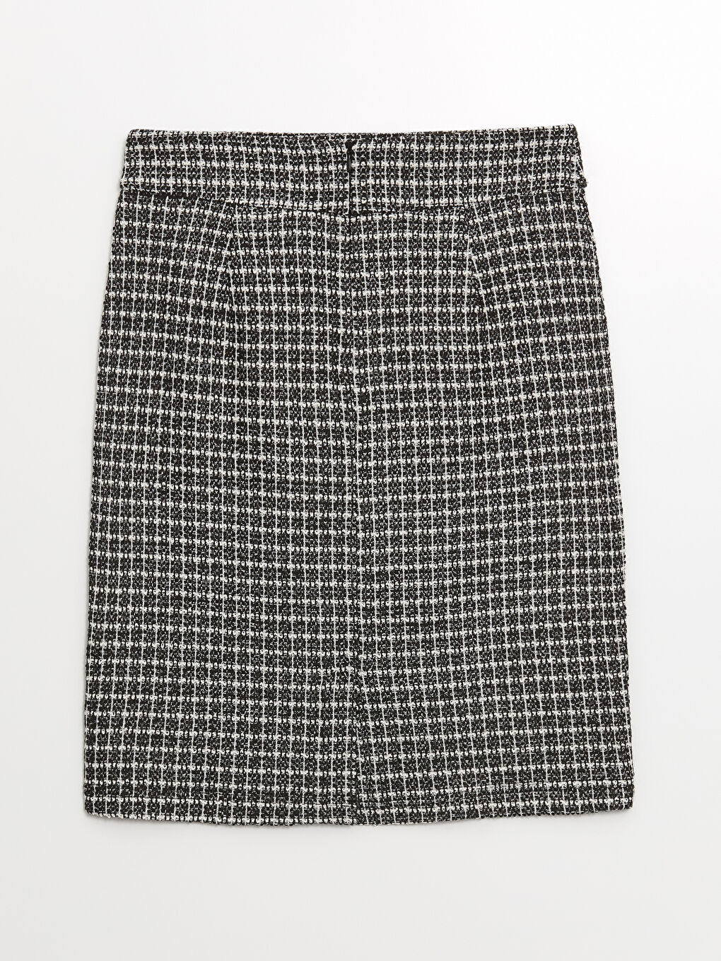 LCW Grace Waist Zippered Plaid Women's Tweed Skirt -W4BM38Z8-MHS