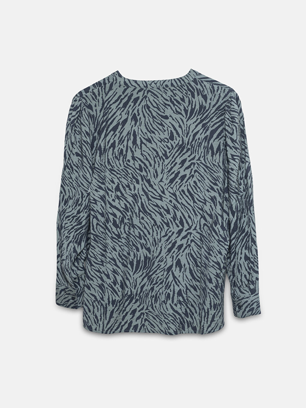 V-Neck Patterned Women's Blouse-1