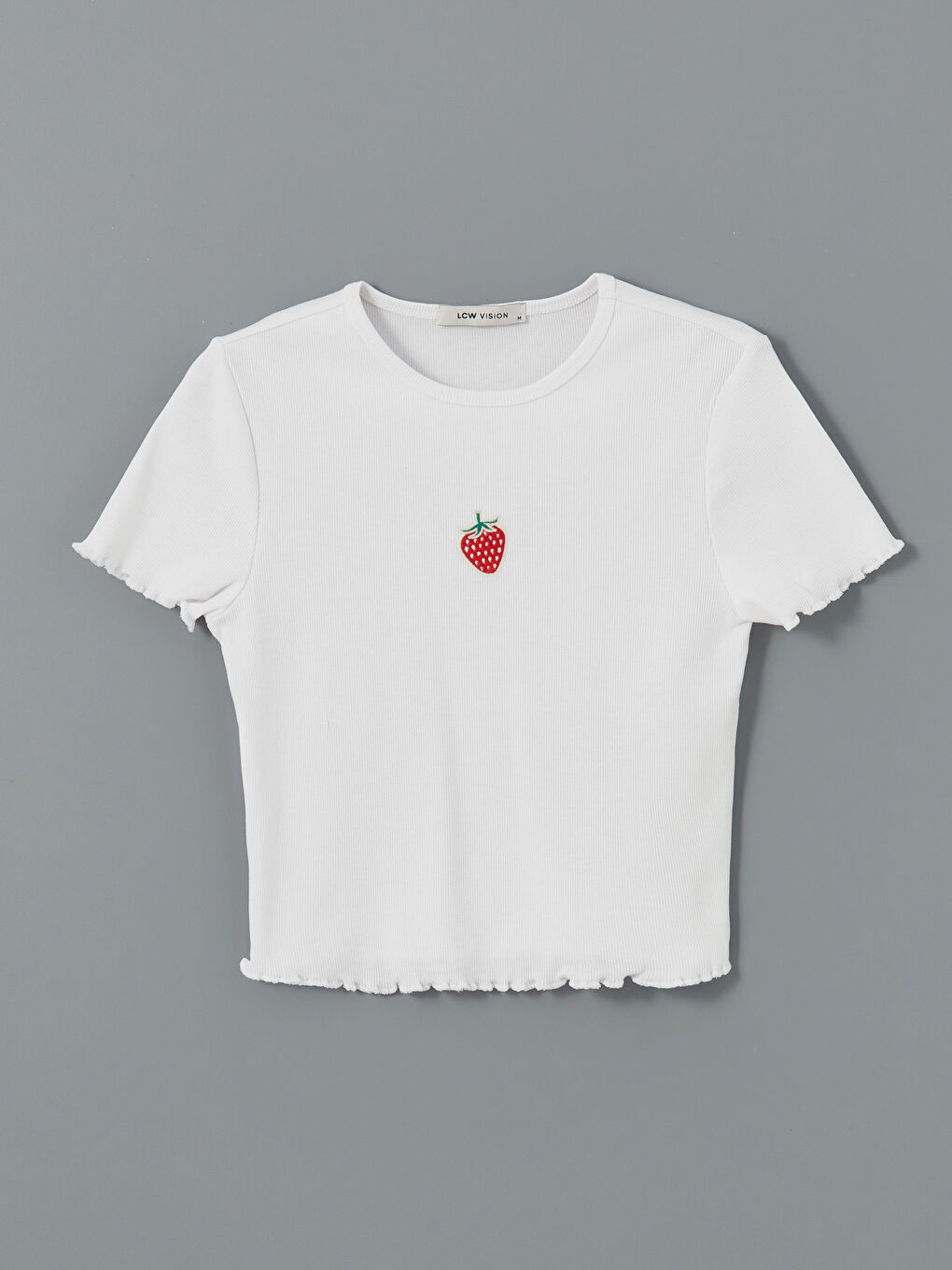 Crew Neck Embroidered Short Sleeve Women's T-Shirt -W4BN15Z8-Q6K