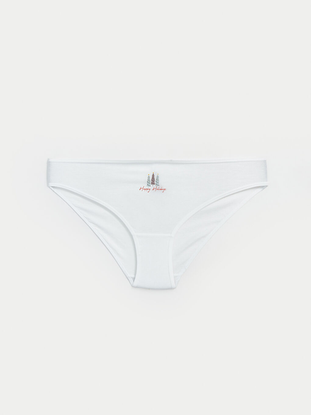 Beyaz Baskılı Bikini Külot