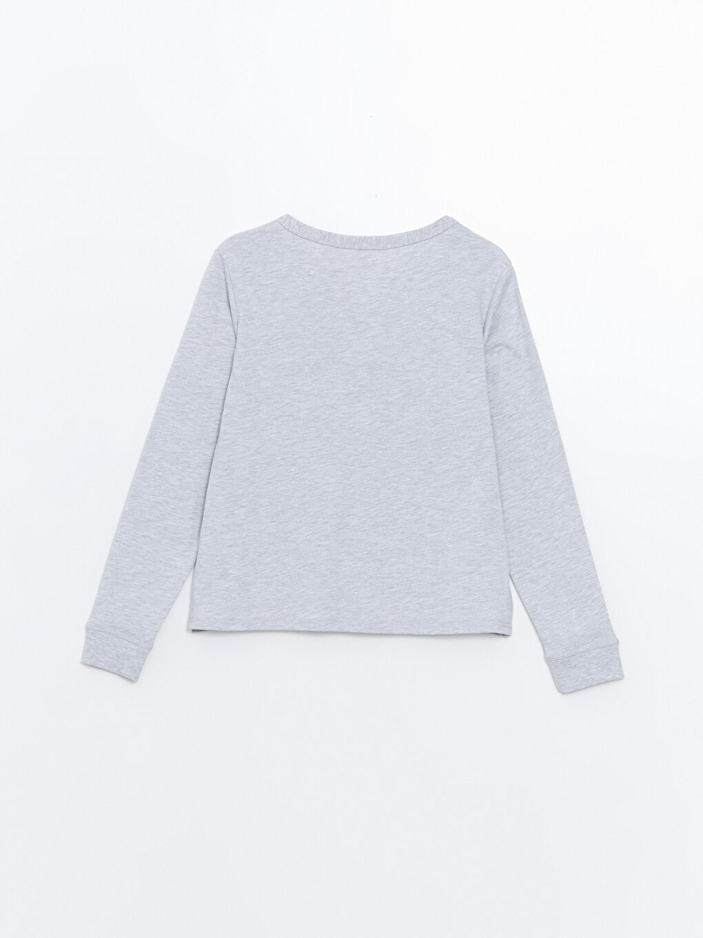 Gri V Yaka Baskılı Kadın Pijama Üstü-1