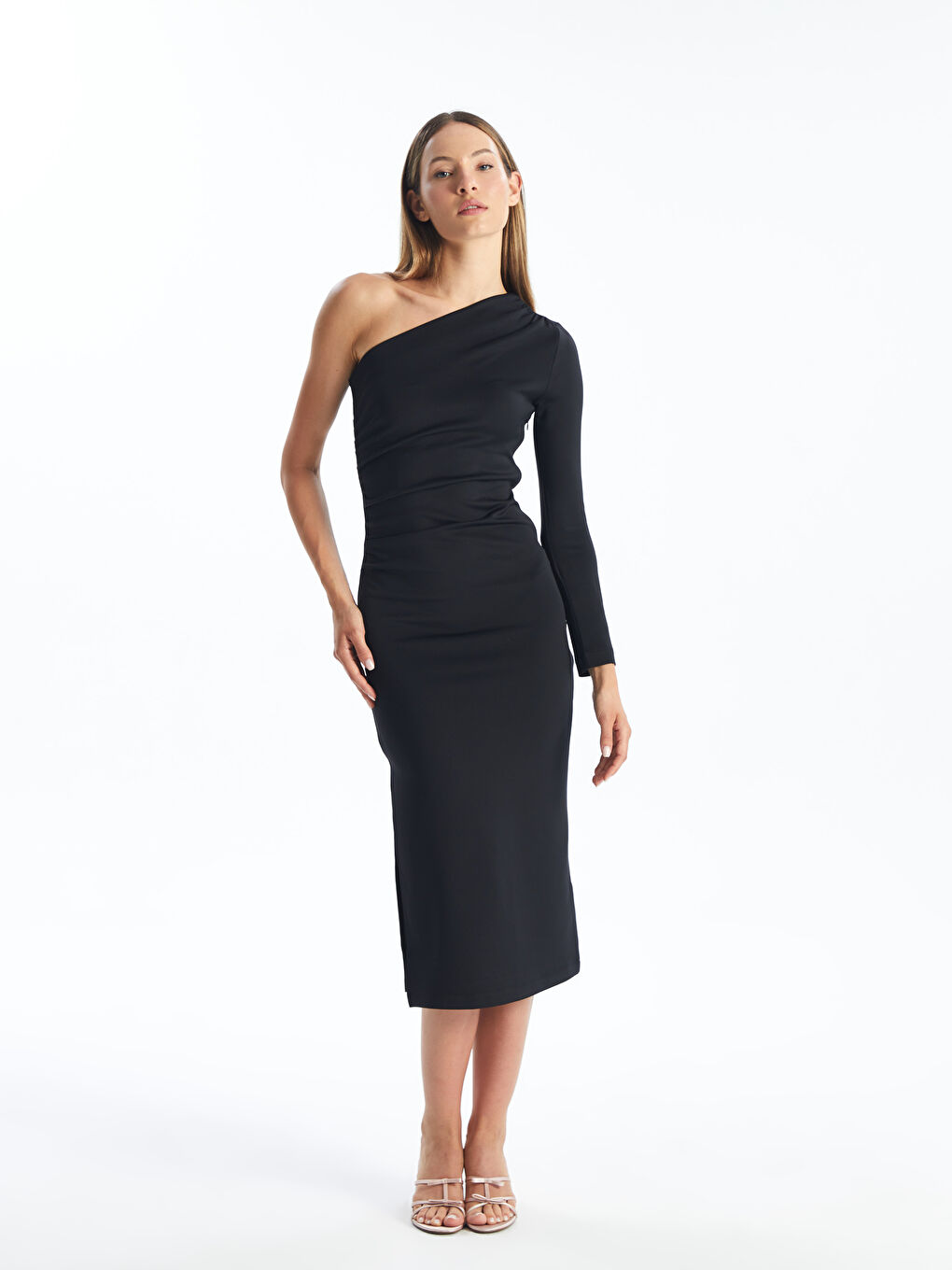 LCW Vision Ein-Schulter Damen Figurbetontes Kleid -W4BO22Z8-CVL