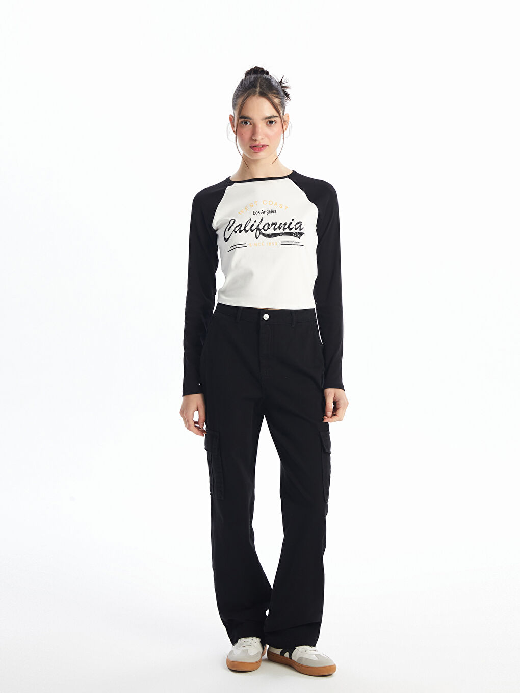 XSIDE Crew Neck Printed Women's Crop Top -W4BO29Z8-R9J