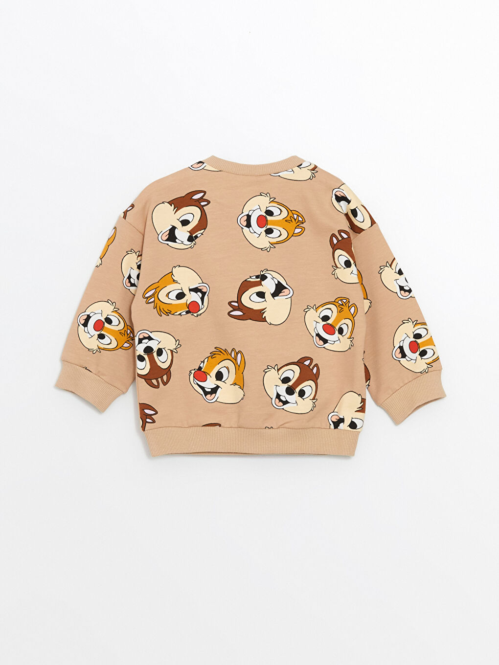 LCW baby Bej Baskılı Bisiklet Yaka Uzun Kollu Chip and Dale Baskılı Erkek Bebek Sweatshirt ve Eşofman Alt 2'li Takım - 5