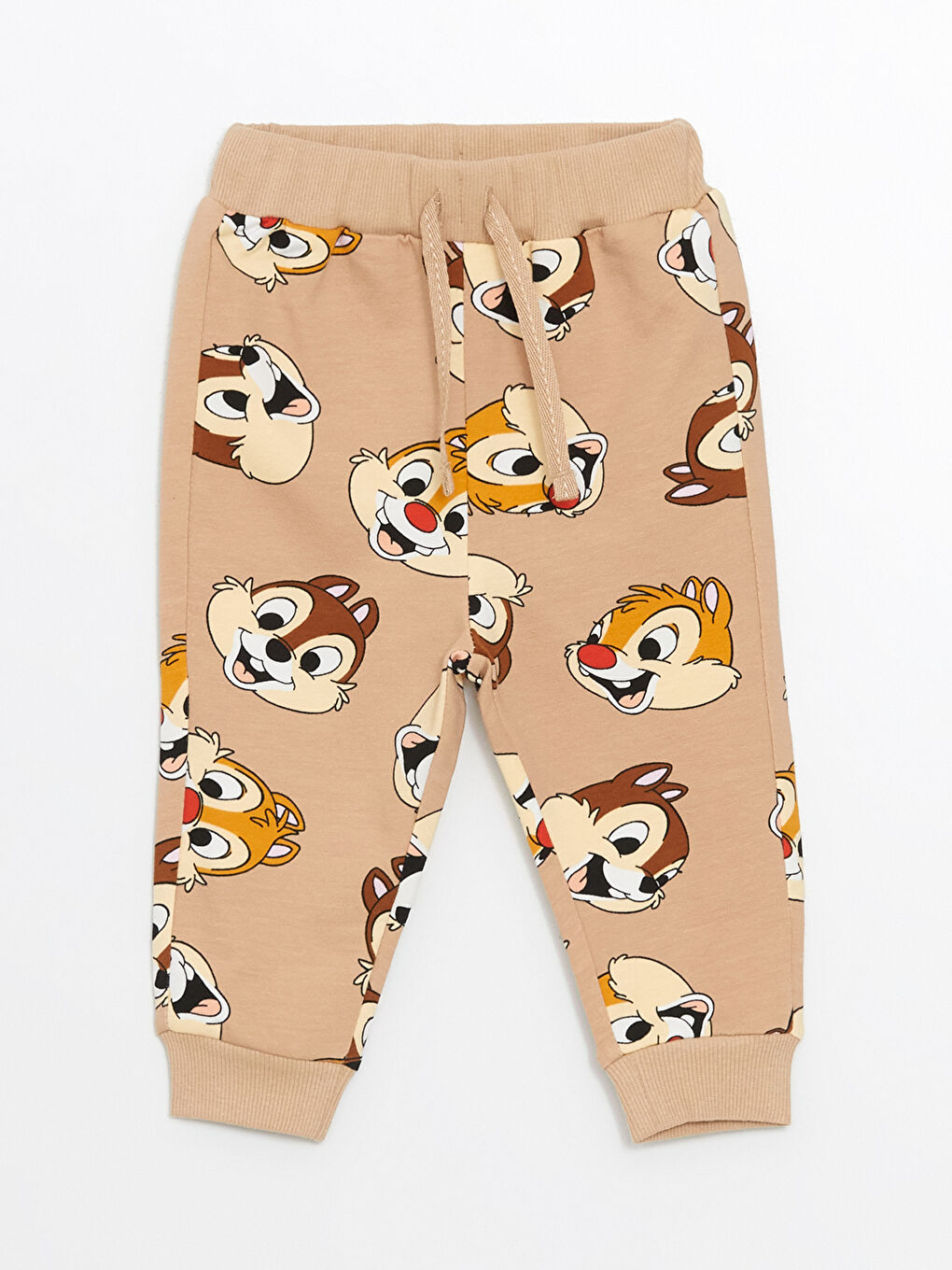 LCW baby Bej Baskılı Bisiklet Yaka Uzun Kollu Chip and Dale Baskılı Erkek Bebek Sweatshirt ve Eşofman Alt 2'li Takım - 6