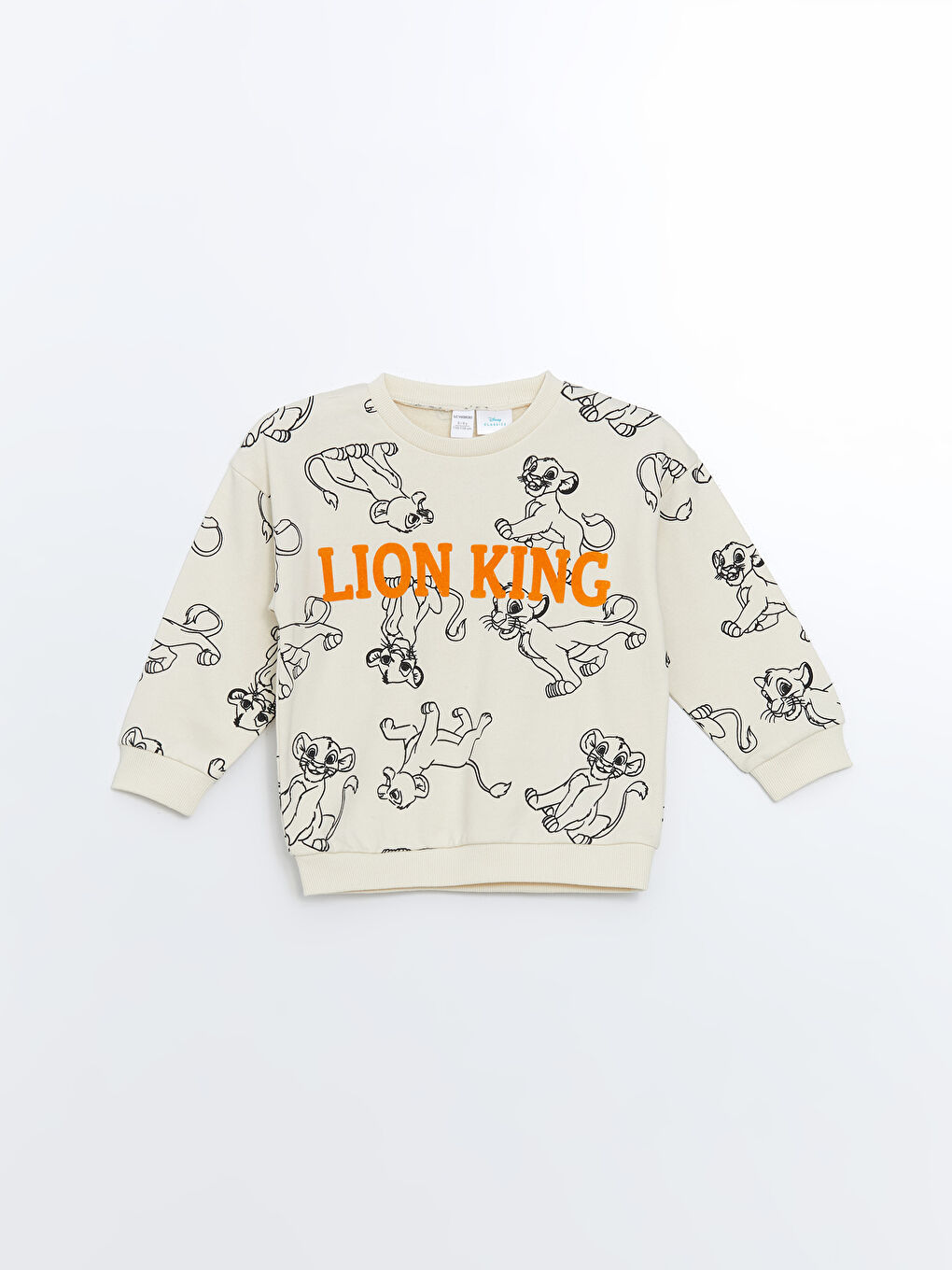 LCW Kids Crew Neck Long Sleeve Lion King Printed Baby Boy Sweatshirt and Tracksuit Bottom 2-Pack Set -W4BP05Z1-LRA