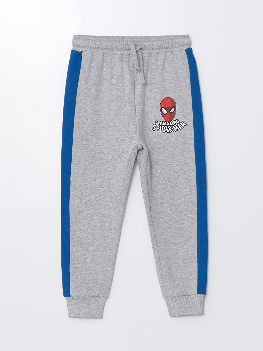Gri Beli Lastikli Spider-Man Baskılı Erkek Çocuk Kalın Jogger Eşofman Altı