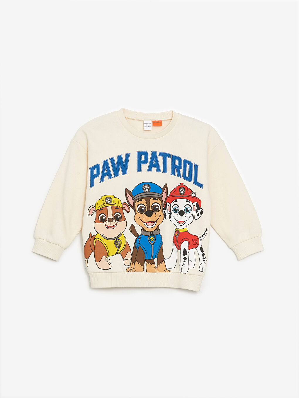 LCW Kids Bej Kalın Paw Patrol Baskılı Erkek Çocuk  Sweatshirt