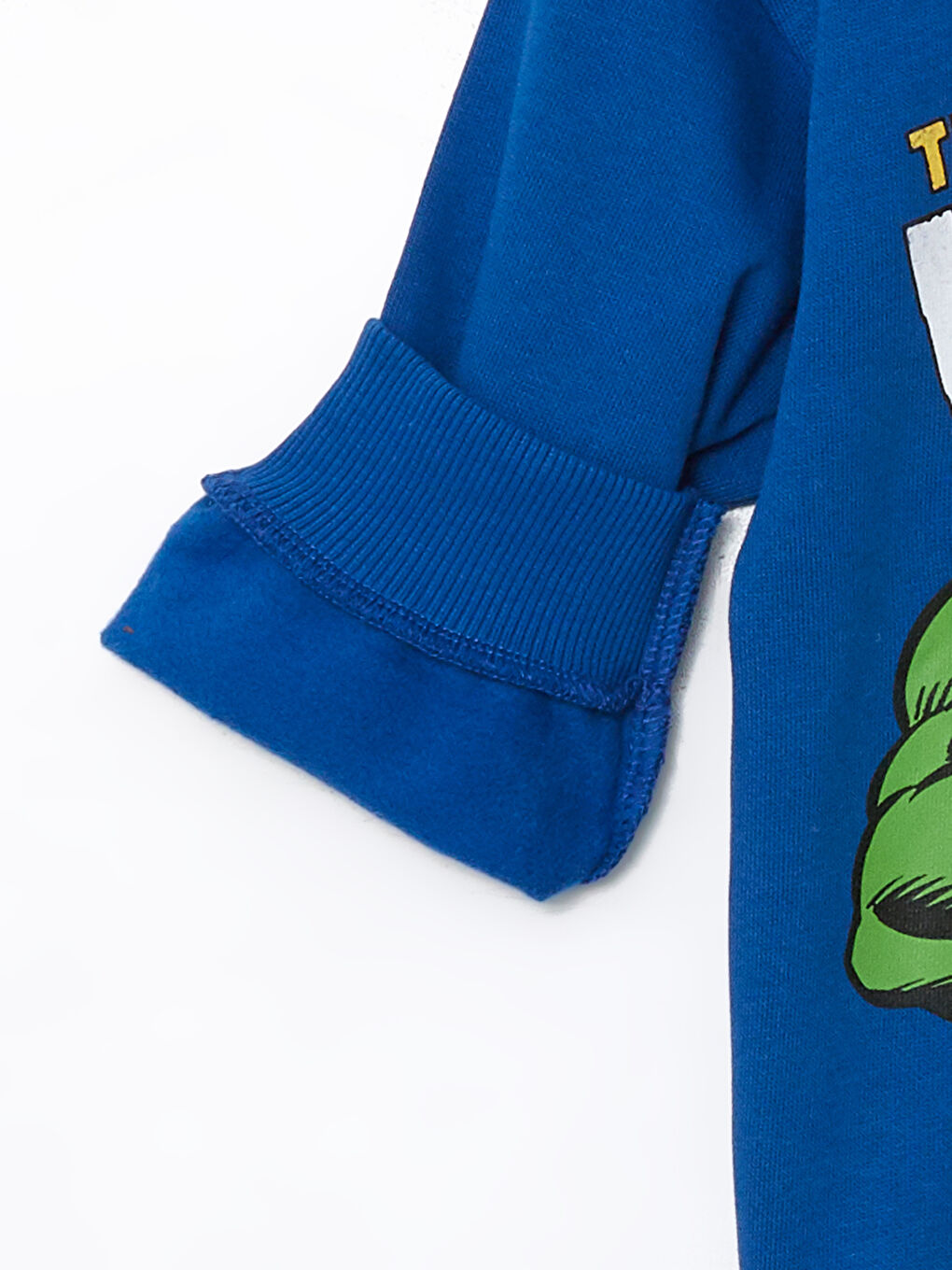 LCW Kids Koyu Mavi Bisiklet Yaka Uzun Kollu Hulk Baskılı Erkek Çocuk Sweatshirt - 1