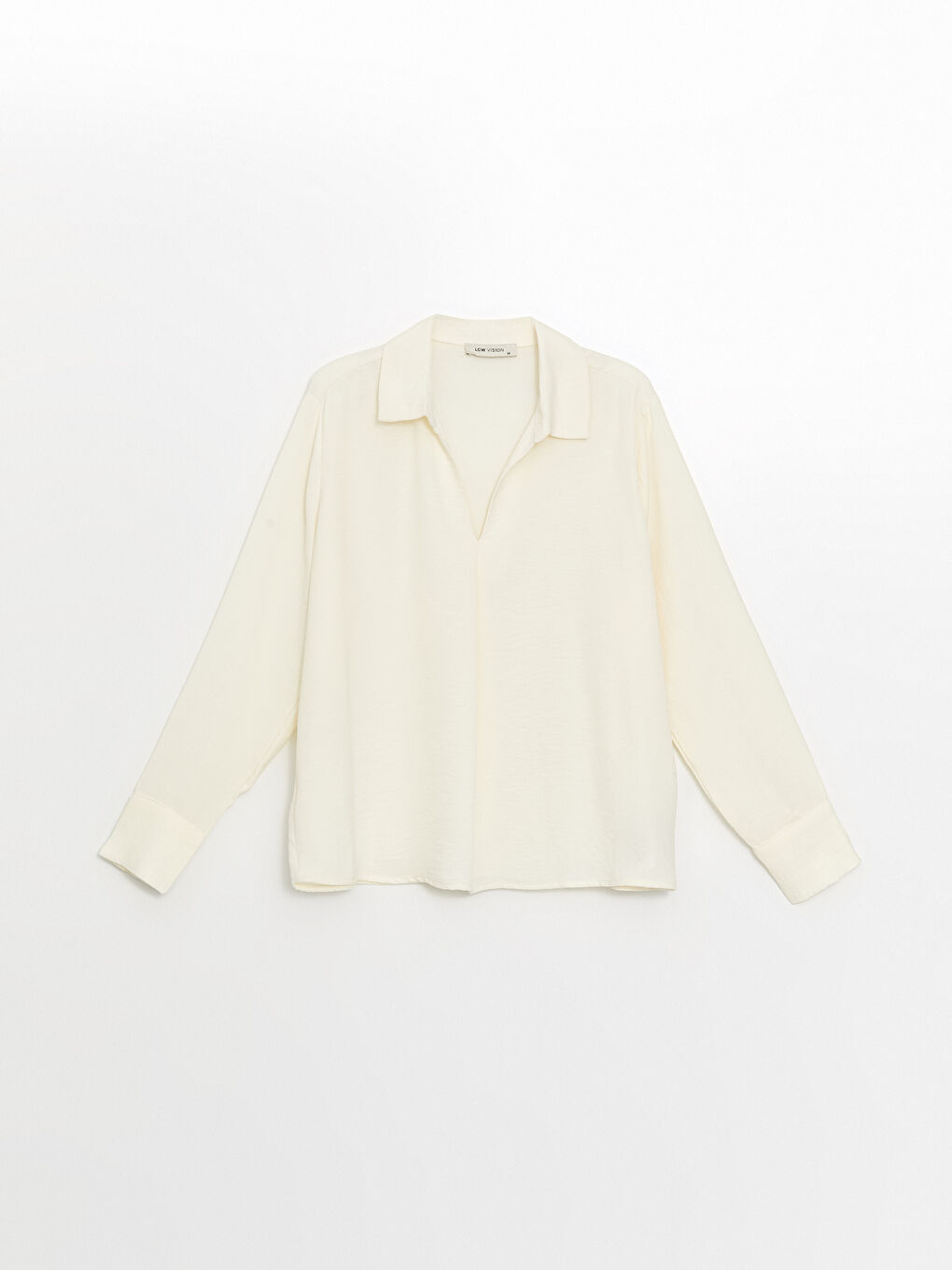 LCW Vision Collared Neck Textured Oversize Women's Blouse -W4BQ02Z8-R9J
