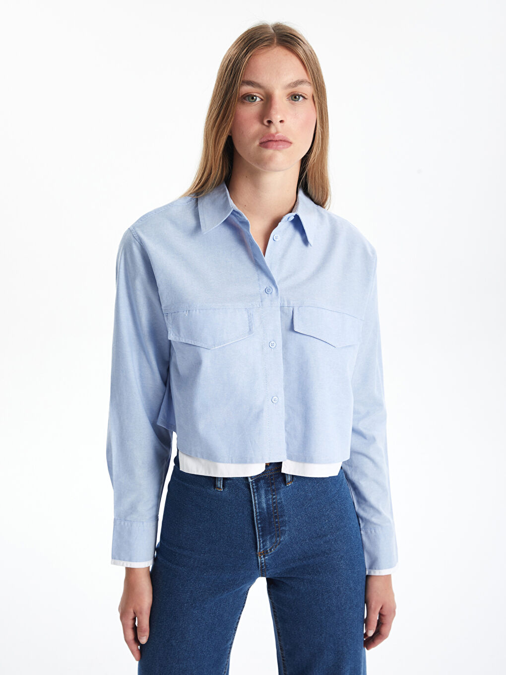 LCW Vision Chemise Coupe Courte en Popeline pour Femmes -W4BQ05Z8-FMR